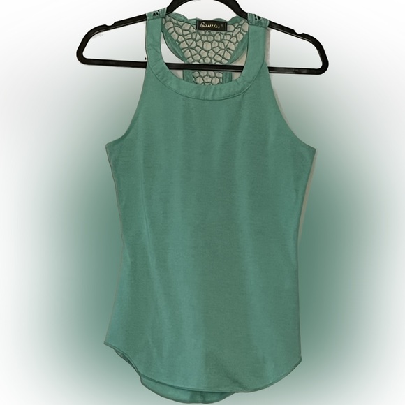 High Neck Lace Cut Out Tank - Picture 2 of 3